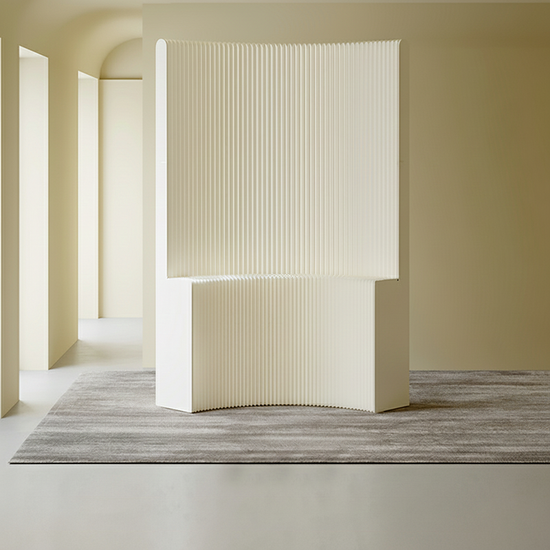 Modern Art Deco Rectangular Curved Kraft Paper Acrylic Foldable Room Divider For Living Room