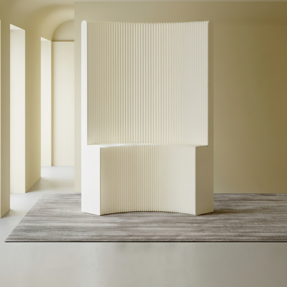 Modern Art Deco Rectangular Curved Kraft Paper Acrylic Foldable Room Divider For Living Room