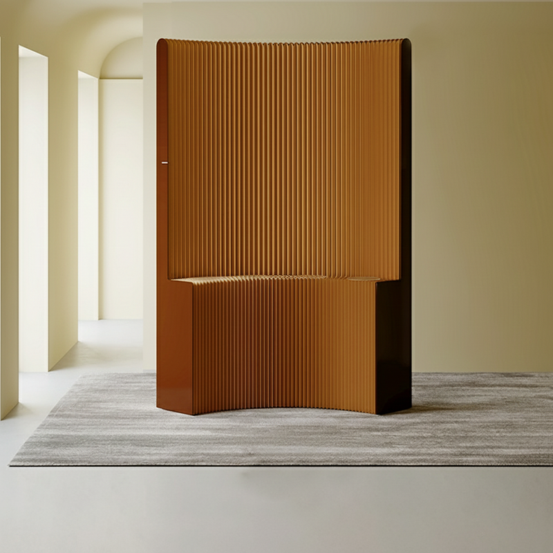 Modern Art Deco Rectangular Curved Kraft Paper Acrylic Foldable Room Divider For Living Room