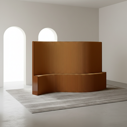 Modern Art Deco Rectangular Curved Kraft Paper Acrylic Foldable Room Divider For Living Room