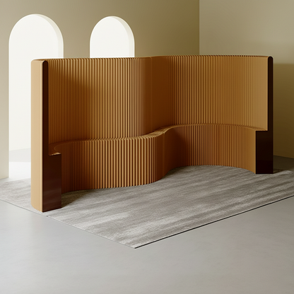 Modern Art Deco Rectangular Curved Kraft Paper Acrylic Foldable Room Divider For Living Room