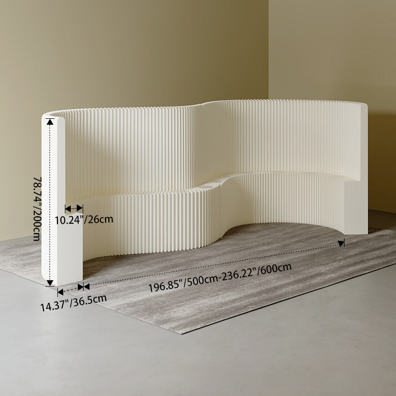 Modern Art Deco Rectangular Curved Kraft Paper Acrylic Foldable Room Divider For Living Room