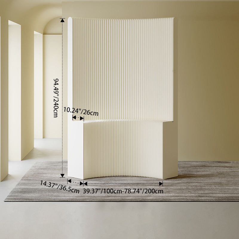 Modern Art Deco Rectangular Curved Kraft Paper Acrylic Foldable Room Divider For Living Room