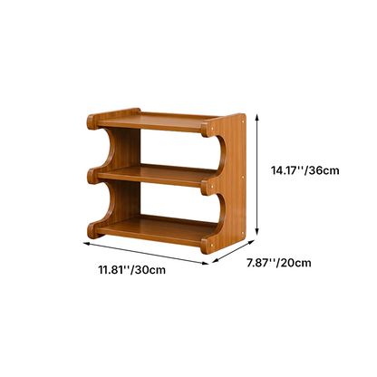 Contemporary Scandinavian Rectangular Nan Bamboo Medium-Density Fiberboard Storage Shelf Shoe Storage 2/3/4/5/6-Tier For Entryways & Living Room