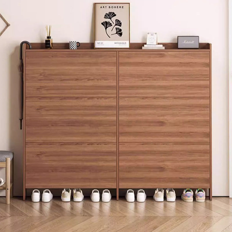 Traditional Vintage Rectangular Medium-Density Fiberboard Shoe Storage 3-Tier For Entryways