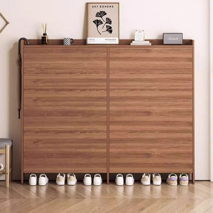 Traditional Vintage Rectangular Medium-Density Fiberboard Shoe Storage 3-Tier For Entryways