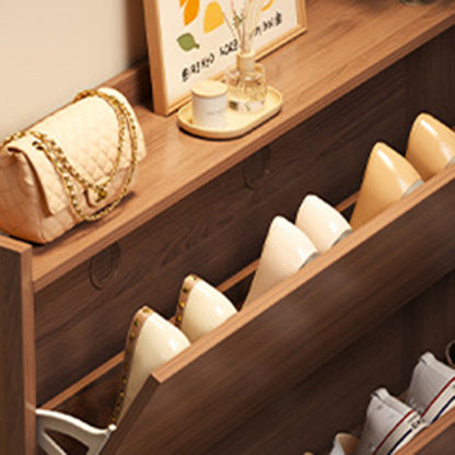 Traditional Vintage Rectangular Medium-Density Fiberboard Shoe Storage 3-Tier For Entryways