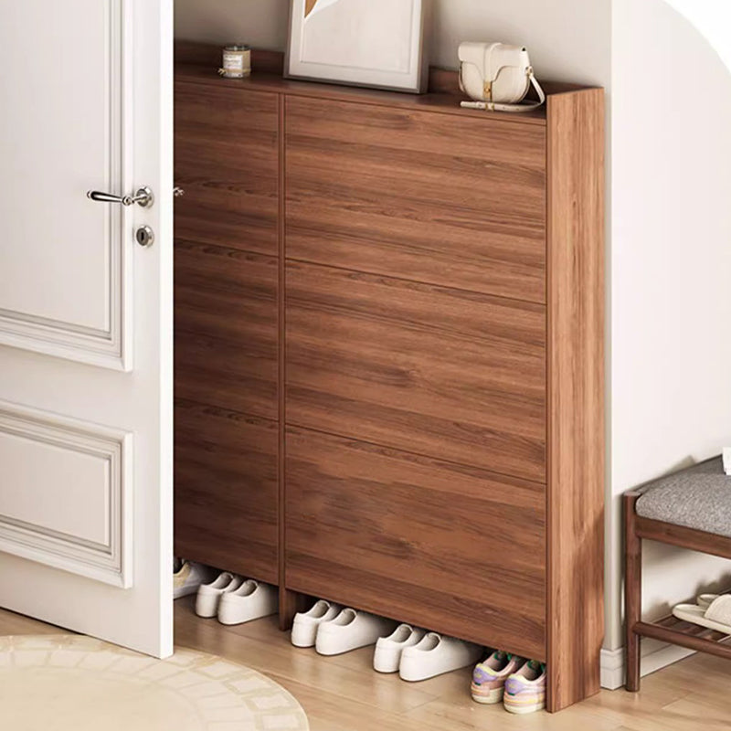 Traditional Vintage Rectangular Medium-Density Fiberboard Shoe Storage 3-Tier For Entryways