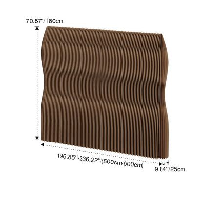 Modern Art Deco Rectangular Curved Kraft Paper Acrylic Foldable Room Divider For Living Room