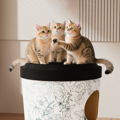 Contemporary Creative Round Cardboard Corrugated Cat Bed 1/2-Tier For Bedroom & Living Room