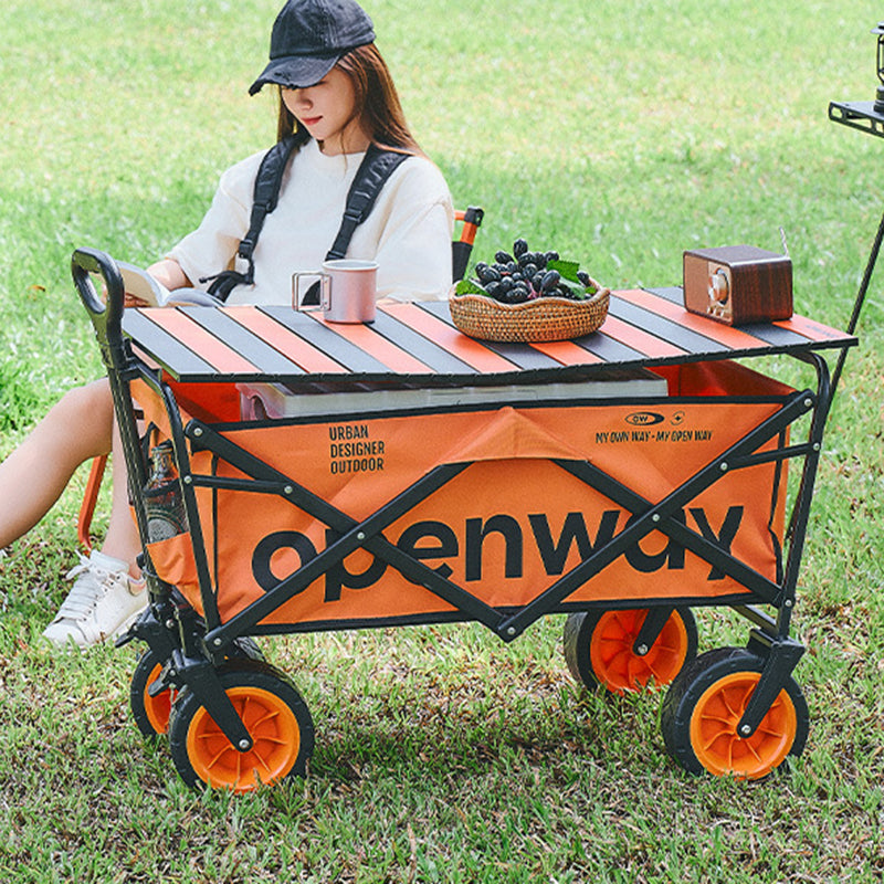 Modern Minimalist Rectangular Carbon Steel Oxford Fabric Foldable Camping Wagon For Outdoor