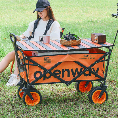 Modern Minimalist Rectangular Carbon Steel Oxford Fabric Foldable Camping Wagon For Outdoor