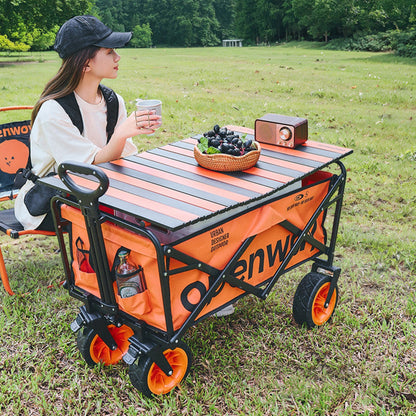 Modern Minimalist Rectangular Carbon Steel Oxford Fabric Foldable Camping Wagon For Outdoor