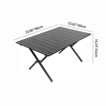 Modern Minimalist Rectangular Carbon Steel Folding Table For Outdoor