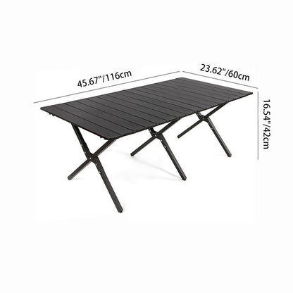 Modern Minimalist Rectangular Carbon Steel Folding Table For Outdoor