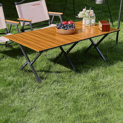 Modern Minimalist Rectangular Carbon Steel Folding Table For Outdoor
