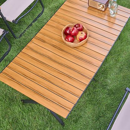 Modern Minimalist Rectangular Carbon Steel Folding Table For Outdoor