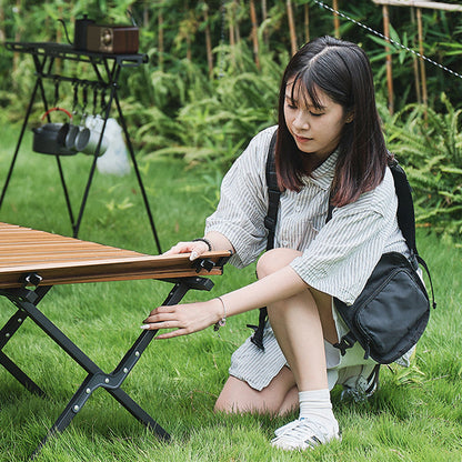 Modern Minimalist Rectangular Carbon Steel Folding Table For Outdoor