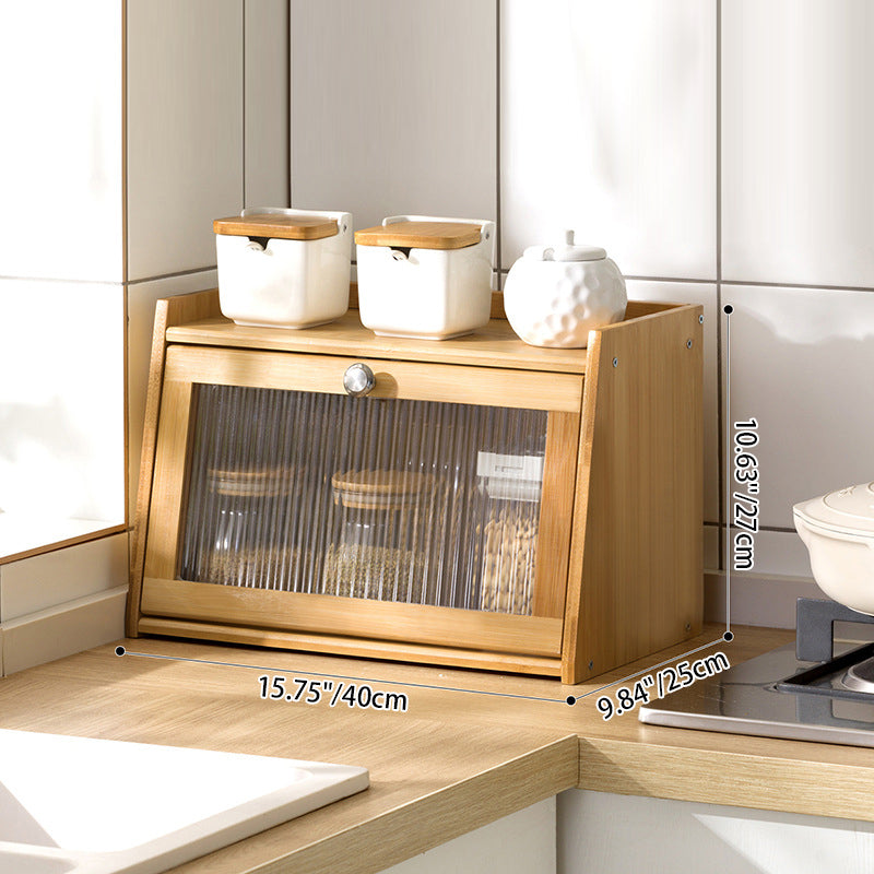 Traditional Vintage Rectangular Nan Bamboo Plywood Acrylic Desktop Storage Shelf 2/3-Tier For Kitchen