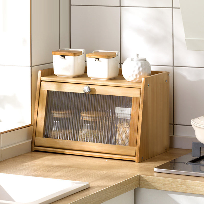 Traditional Vintage Rectangular Nan Bamboo Plywood Acrylic Desktop Storage Shelf 2/3-Tier For Kitchen
