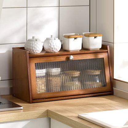 Traditional Vintage Rectangular Nan Bamboo Plywood Acrylic Desktop Storage Shelf 2/3-Tier For Kitchen