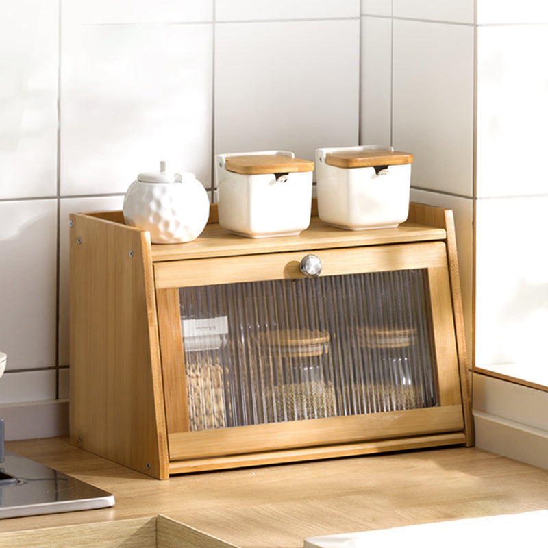 Traditional Vintage Rectangular Nan Bamboo Plywood Acrylic Desktop Storage Shelf 2/3-Tier For Kitchen