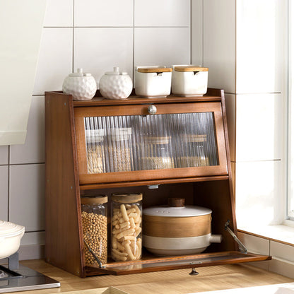 Traditional Vintage Rectangular Nan Bamboo Plywood Acrylic Desktop Storage Shelf 2/3-Tier For Kitchen