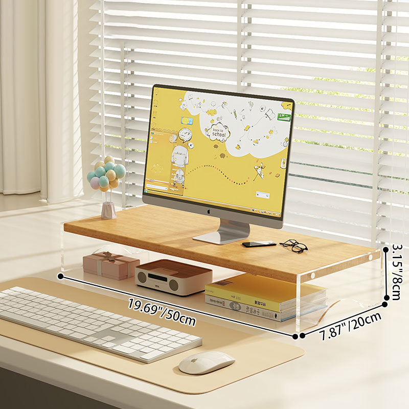 Modern Minimalist Rectangular Medium-Density Fiberboard Acrylic Desktop Storage Shelf 1/2/3-Tier For Study & Bedroom