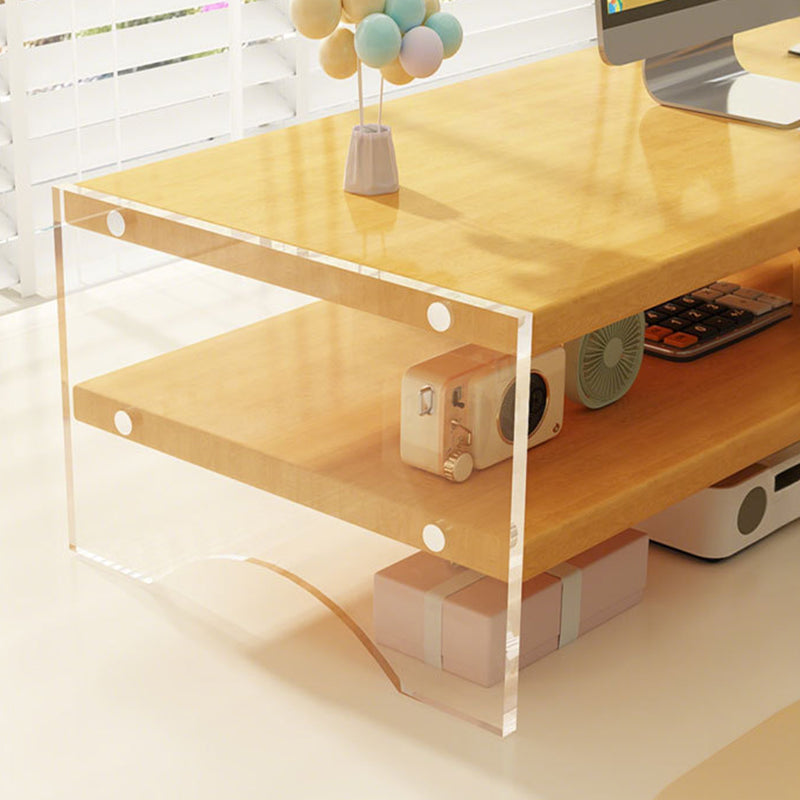 Modern Minimalist Rectangular Medium-Density Fiberboard Acrylic Desktop Storage Shelf 1/2/3-Tier For Study & Bedroom