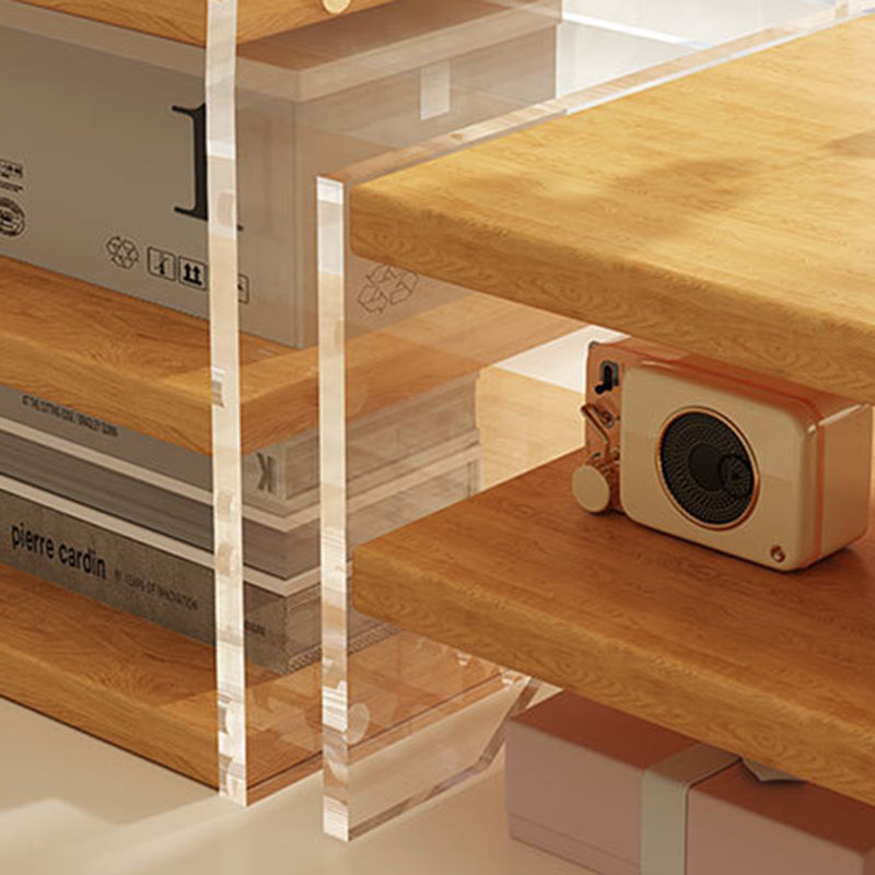 Modern Minimalist Rectangular Medium-Density Fiberboard Acrylic Desktop Storage Shelf 1/2/3-Tier For Study & Bedroom