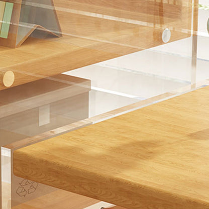 Modern Minimalist Rectangular Medium-Density Fiberboard Acrylic Desktop Storage Shelf 1/2/3-Tier For Study & Bedroom