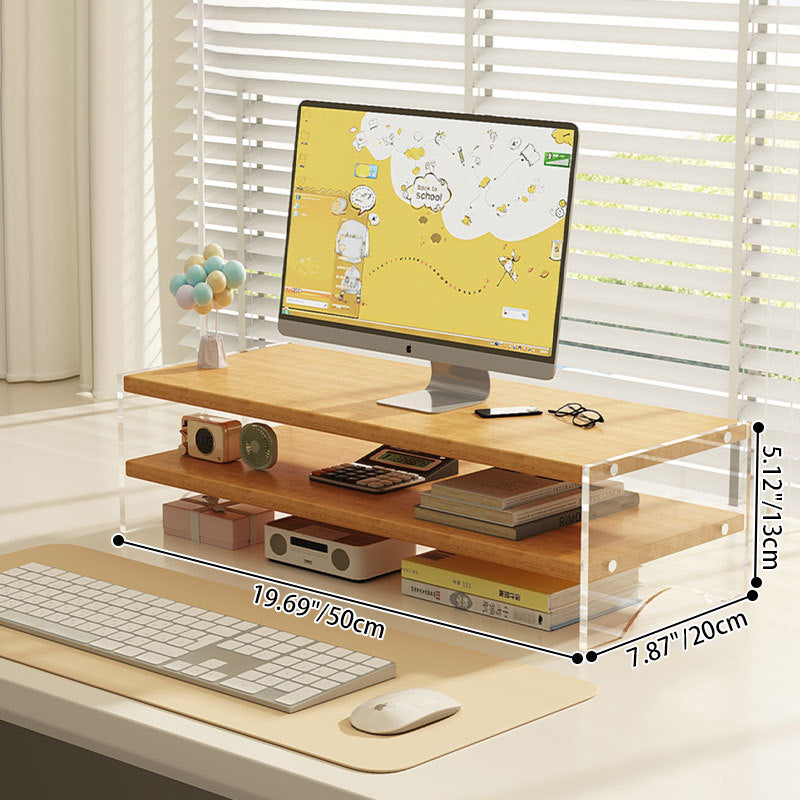 Modern Minimalist Rectangular Medium-Density Fiberboard Acrylic Desktop Storage Shelf 1/2/3-Tier For Study & Bedroom