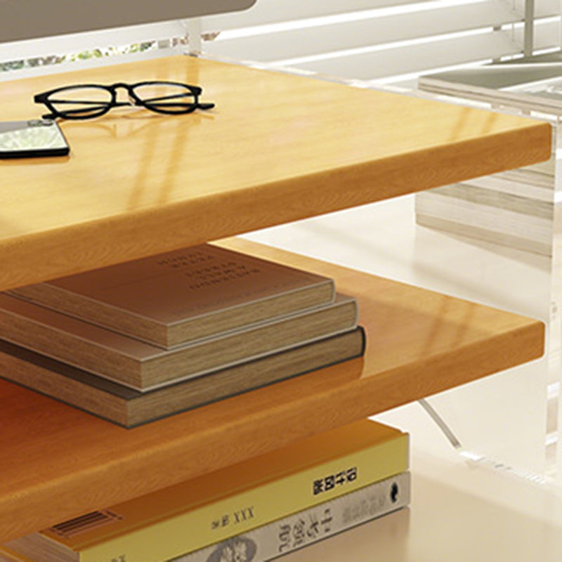Modern Minimalist Rectangular Medium-Density Fiberboard Acrylic Desktop Storage Shelf 1/2/3-Tier For Study & Bedroom
