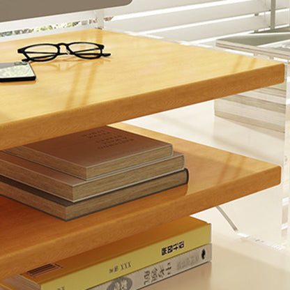 Modern Minimalist Rectangular Medium-Density Fiberboard Acrylic Desktop Storage Shelf 1/2/3-Tier For Study & Bedroom