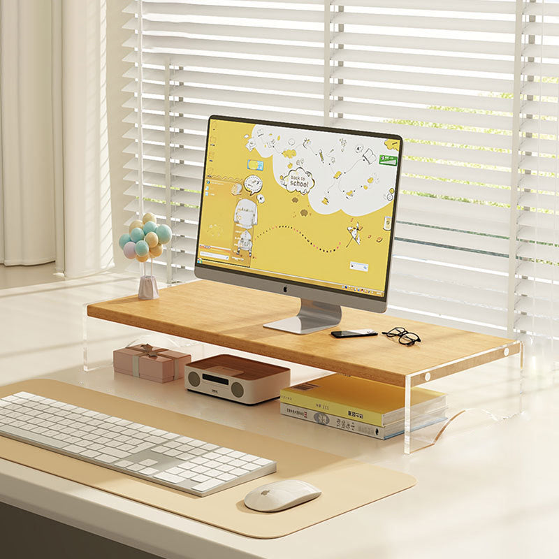 Modern Minimalist Rectangular Medium-Density Fiberboard Acrylic Desktop Storage Shelf 1/2/3-Tier For Study & Bedroom