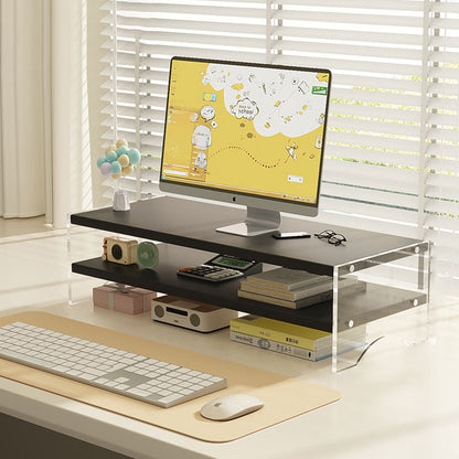 Modern Minimalist Rectangular Medium-Density Fiberboard Acrylic Desktop Storage Shelf 1/2/3-Tier For Study & Bedroom