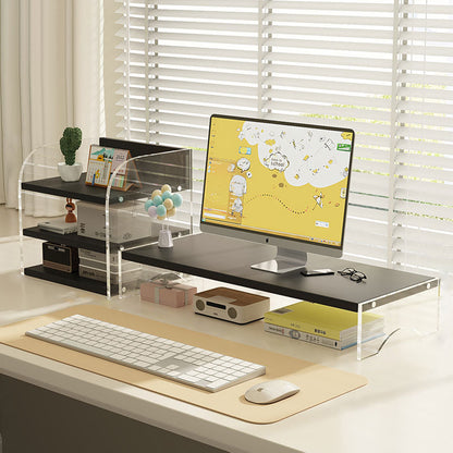 Modern Minimalist Rectangular Medium-Density Fiberboard Acrylic Desktop Storage Shelf 1/2/3-Tier For Study & Bedroom
