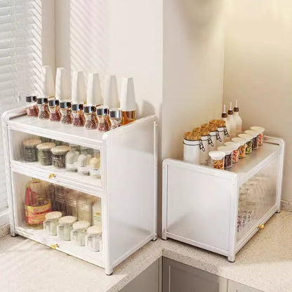 Modern Minimalist Rectangular Carbon Steel Acrylic Desktop Storage Shelf 3-Tier For Study & Bedroom