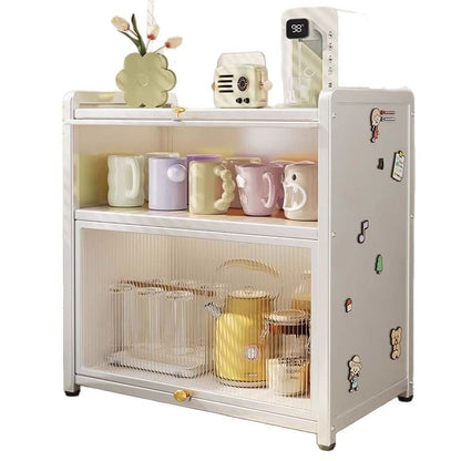 Modern Minimalist Rectangular Carbon Steel Acrylic Desktop Storage Shelf 3-Tier For Study & Bedroom