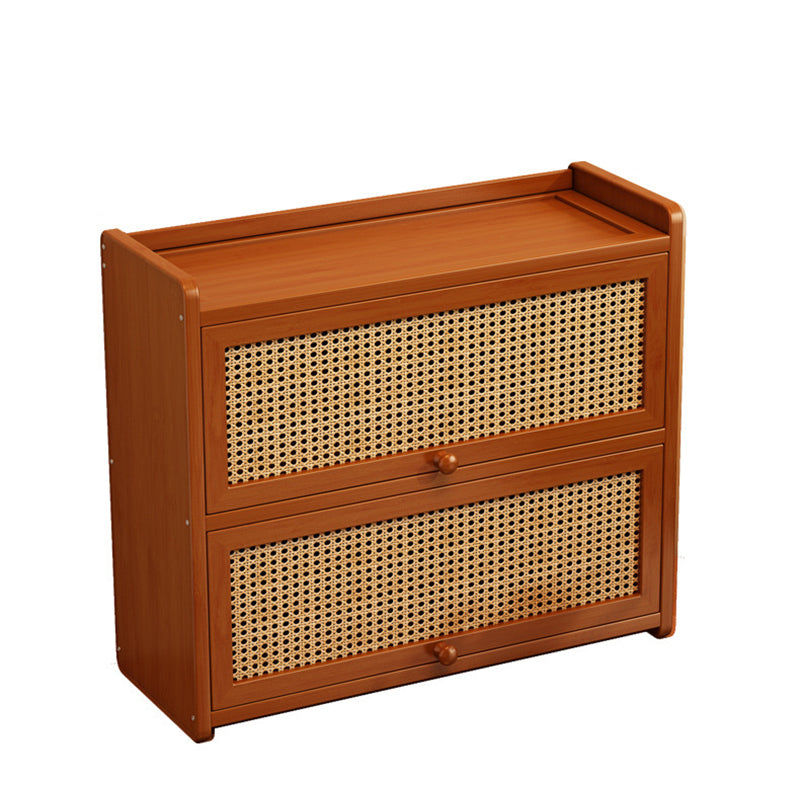 Contemporary Scandinavian Rectangular Nan Bamboo Medium-Density Fiberboard Acrylic Desktop Storage Shelf 2/3-Tier For Bedroom