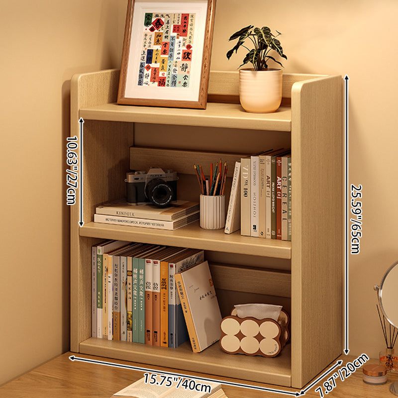 Contemporary Scandinavian Rectangular Veneered Plywood Desktop Storage Shelf 3-Tier For Study & Bedroom