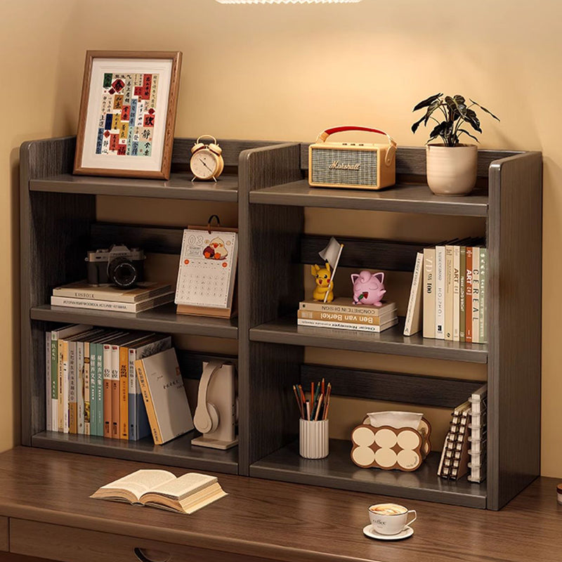 Contemporary Scandinavian Rectangular Veneered Plywood Desktop Storage Shelf 3-Tier For Study & Bedroom