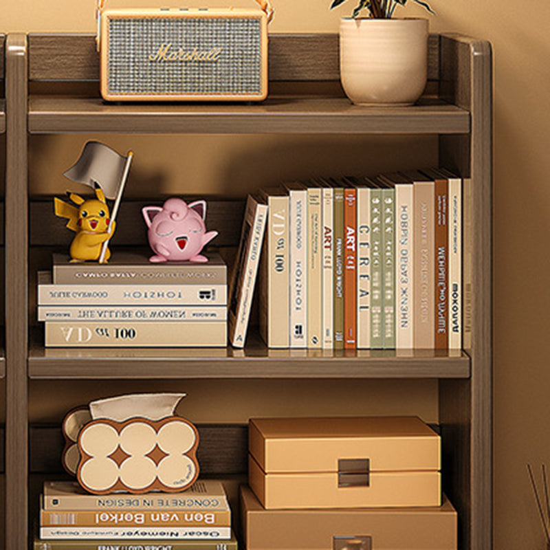 Contemporary Scandinavian Rectangular Veneered Plywood Desktop Storage Shelf 3-Tier For Study & Bedroom