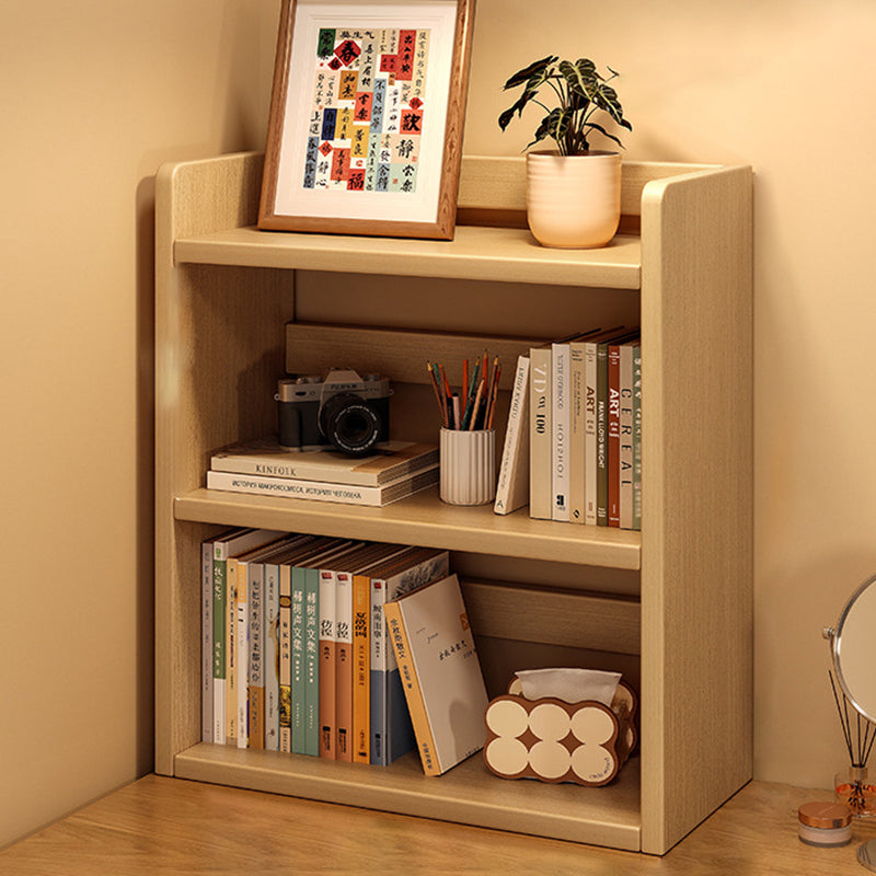 Contemporary Scandinavian Rectangular Veneered Plywood Desktop Storage Shelf 3-Tier For Study & Bedroom