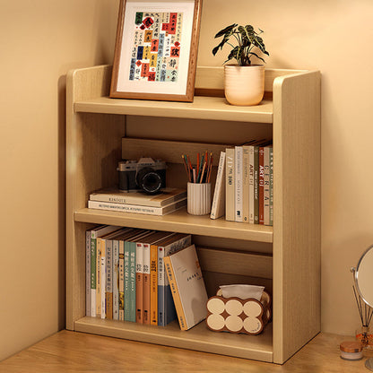 Contemporary Scandinavian Rectangular Veneered Plywood Desktop Storage Shelf 3-Tier For Study & Bedroom
