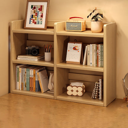 Contemporary Scandinavian Rectangular Veneered Plywood Desktop Storage Shelf 3-Tier For Study & Bedroom