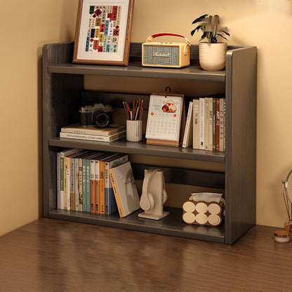 Contemporary Scandinavian Rectangular Veneered Plywood Desktop Storage Shelf 3-Tier For Study & Bedroom