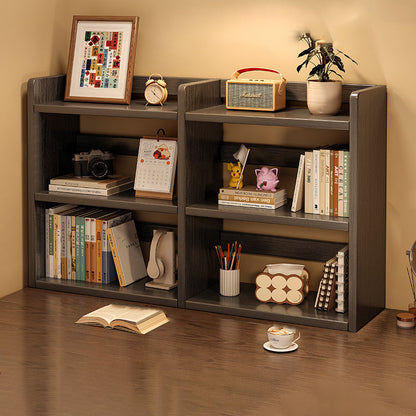 Contemporary Scandinavian Rectangular Veneered Plywood Desktop Storage Shelf 3-Tier For Study & Bedroom