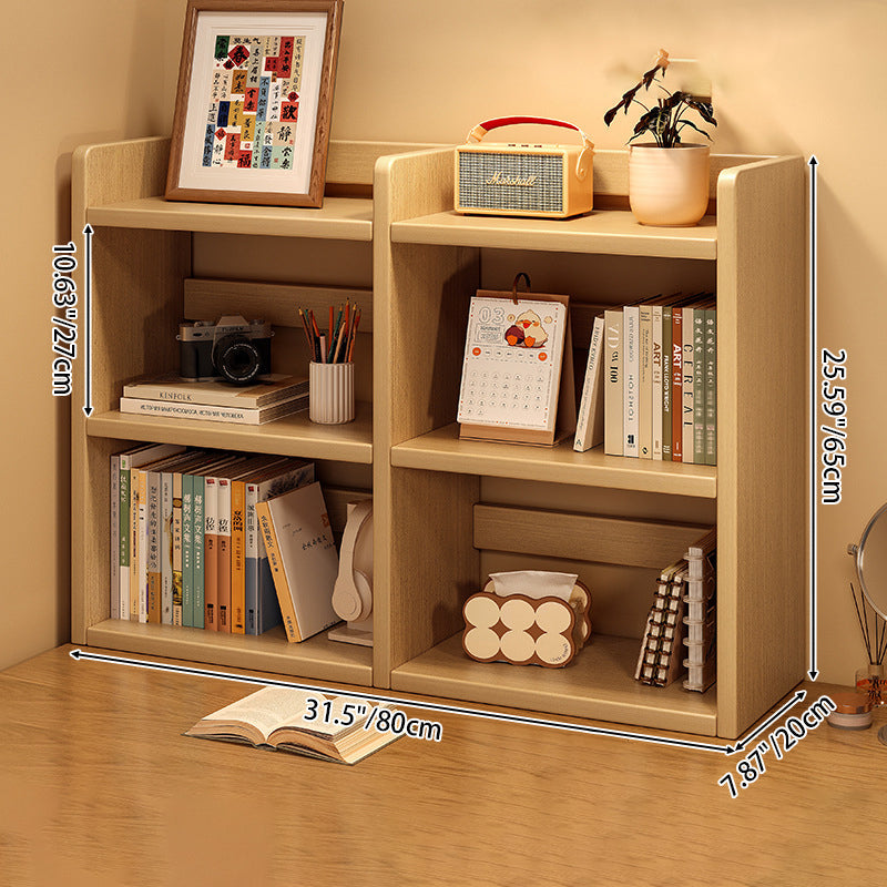 Contemporary Scandinavian Rectangular Veneered Plywood Desktop Storage Shelf 3-Tier For Study & Bedroom