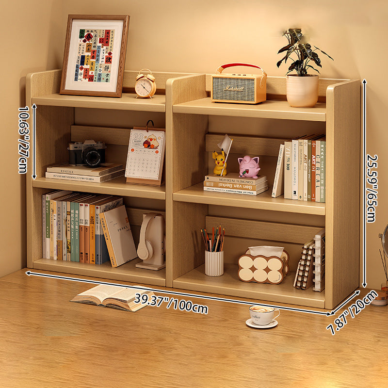 Contemporary Scandinavian Rectangular Veneered Plywood Desktop Storage Shelf 3-Tier For Study & Bedroom